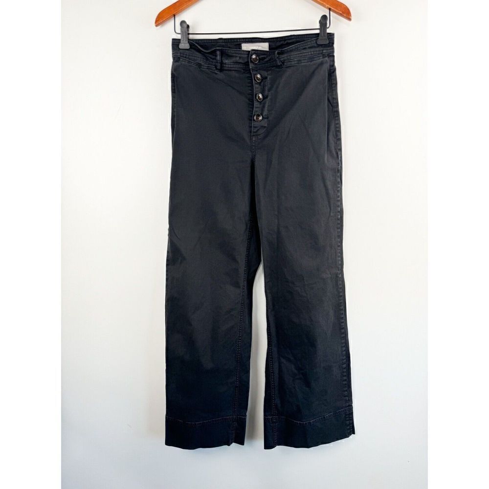 Everlane Pants Womens 6 Dark Grey Wide Leg High Rise Button Fly jean Minimalist